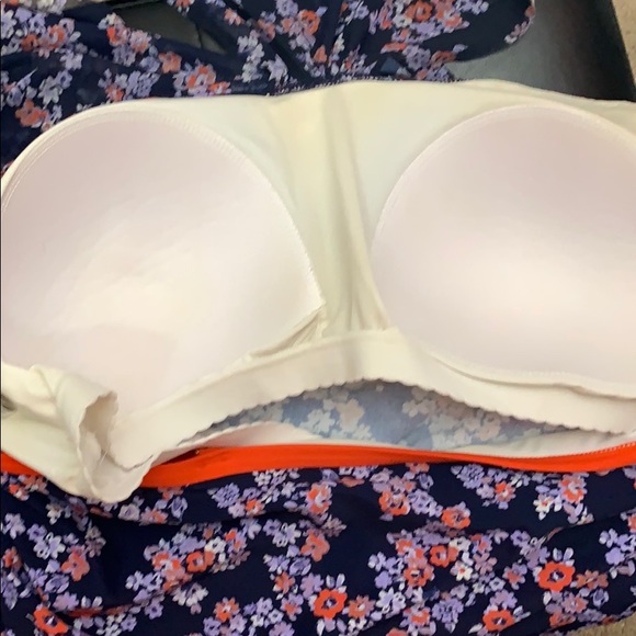 Navy Floral Drape-Tier Tankini Top - Plus - Picture 6 of 6